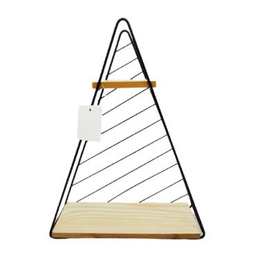 Imagem de Prateleira Decorativa Bravadecor Triangular De Mdf E Metal Preto