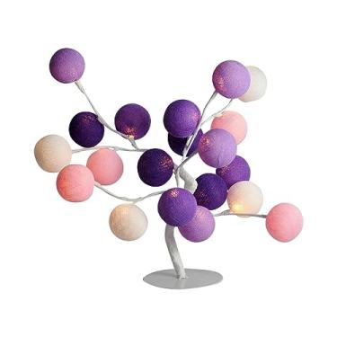 Imagem de Árvore de Luz Luminária de Mesa Abajur LED Bonsai Luz Decorativa com bolinhas Modelo Roxo Lilás Bangkok