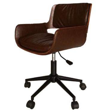 Imagem de Cadeira Giratória Marbella Rivatti Madeira Multilaminada Em Poliuretano Marrom Mocha Base Rodizio