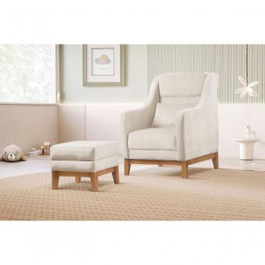 Imagem de Poltrona De Amamentação Com Puff áquila bouclé Nude 400