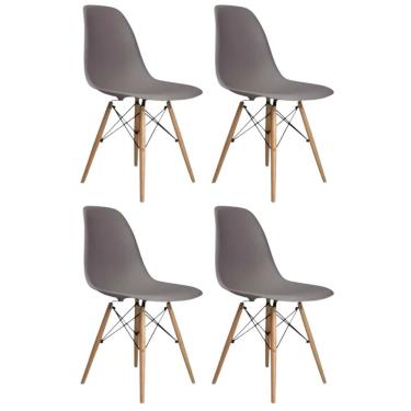 Imagem de Conjunto 4 Cadeiras Eames Eiffel Dkr Movescan Cinza