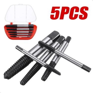 Imagem de Chave Extrator Tira Parafuso Quebrado Espanado 3 A 18mm Jogo Com 5 Peças Lorben