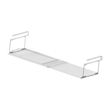 Imagem de IEUDNS Cesta de armazenamento sob a prateleira Cesta de cozinha sob o armário Prateleira de armazenamento retrátil resistente e fácil de instalar para, Branco