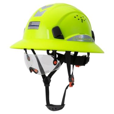 Imagem de LOHASWORK Capacete De Segurança Trabalho Com Aba Completa, Aprovado Pela Osh, Ventilado E Viseira, Ajustável, Ventilação Fria, Para Homens Mulheres