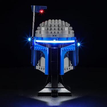 Imagem de YEABRICKS Luz LED para 75408 Star Wars Jango Fett Helmet Building Blocks Model (conjunto de construção não incluído)