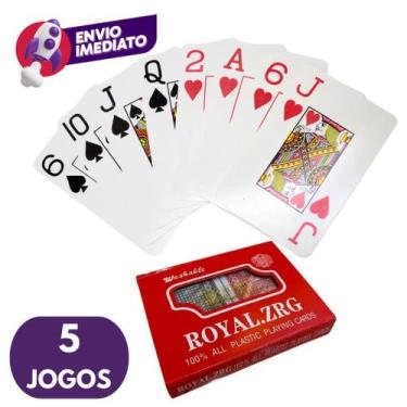 Imagem de Kit Baralho Duplo Profissional Jogo 108 Cartas 100% Plástico Com Estoj