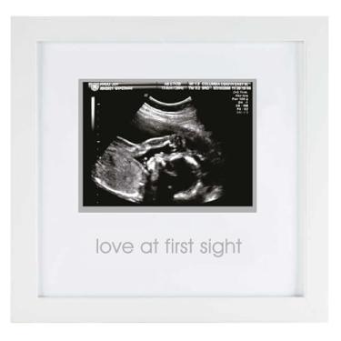 Imagem de Moldura de ultrassom Pearhead Love at First Sight, chá de bebê ou para pais grávidas, branco