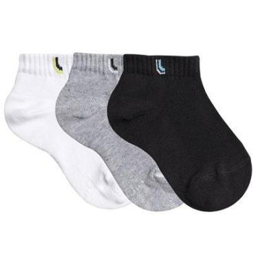 Imagem de Kit 6 Pares Meias Lupo 2725-089 24/29 ao 30/35 Cano Curto Algodão, Bra