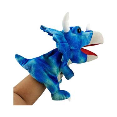 Imagem de Fantoche De Mão De Dinossauro Brinquedos De Pelúcia Triceratops Tirano