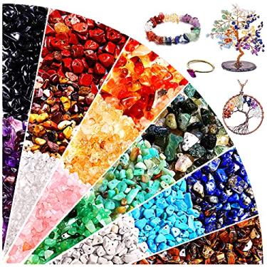 Imagem de 600 peças de contas de pedra de cristal para fabricação de joias, contas de pedra natural de 5 a 8 mm, pedras preciosas irregulares, contas multicoloridas soltas para anel, brincos, colar, fazer pulseiras artesanais
