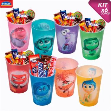 Imagem de Kit 6 Copos Plástico Divertidamente Festa Infantil Decoração Lembranci
