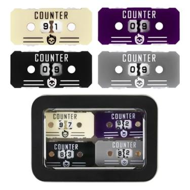 Imagem de FIGURESLAB 4Pcs MTG Life Counter Twin Digits with Metal Box, Health Tracker Life Counter for Magic The gatering, Compatible with MTG Magic Card Games Accessories RPG D&D CCG TCG Tabletop Board Games