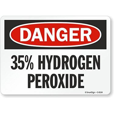 Imagem de Placa "Danger - 35% Peróxido de Hidrogênio" da SmartSign | 30,5 cm x 45,7 cm Alumínio refletivo de grau de engenheiro 3M