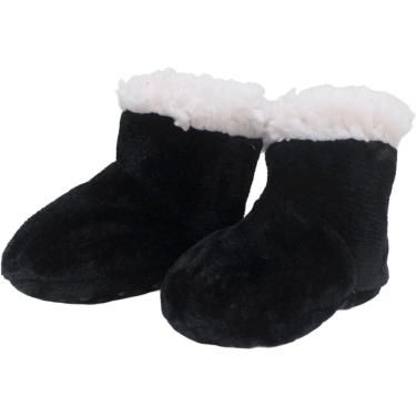 Imagem de Pantufas Sapatinho Inverno Preto Para Bebês De 0 a 12 Meses