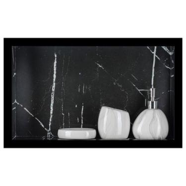 Imagem de Nicho Para Banheiro Em Porcelanato Polido Porta Shampoo Sabonete Organ