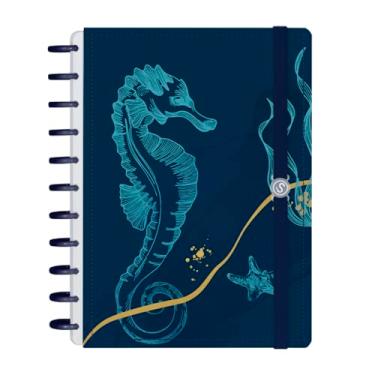 Imagem de Caderno De Disco Iscool 140 Fls Grande G+ Oceania Marinho