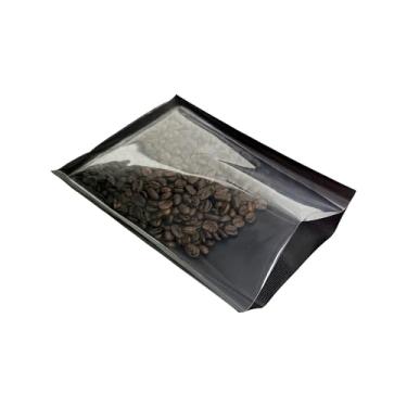 Imagem de PABCK 50 sacos pretos à vácuo para armazenamento de alimentos, 20 x 30 cm, plástico transparente, texturizado, embalagem de alimentos, bolsa de vedação a vácuo com entalhe