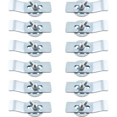 Imagem de TAODAN Kit de braçadeiras de pia de aço galvanizado prata 66 mm 12 peças adequado para instalação de bancada de banheiro granito cozinha vaidade