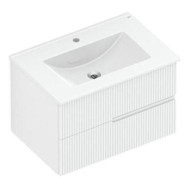 Imagem de Gabinete Para Banheiro Branco E Madeira Vermont 47X70X45 Cm - Celite