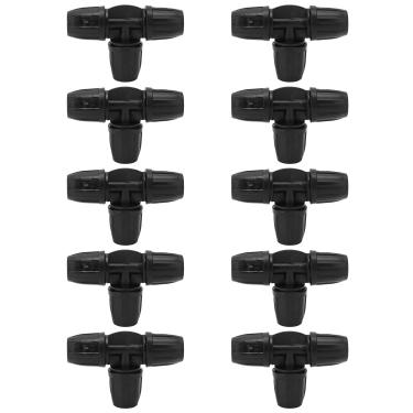 Imagem de YOUTHINK 10pcs Tee Farpado, Conector de Tee de Material ABS para Irrigação por Gotejamento de Jardim, Esverdeamento Urbano, Estufas, Jardins, Flores, Estufas de Vegetais, etc.