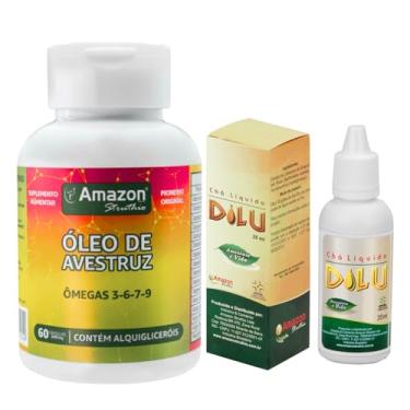 Imagem de Kit 1 Óleo De Avestruz Capsula + 1 Frasco De Magnésio Dilu Sem Sabor