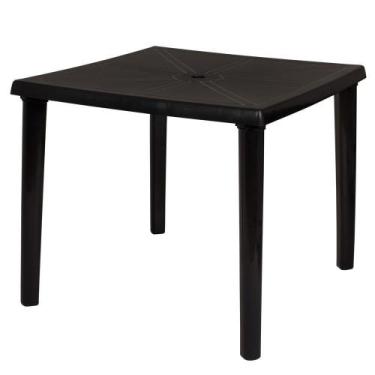 Imagem de Mesa Plastica Quadrada Desmontavel Mor Preta