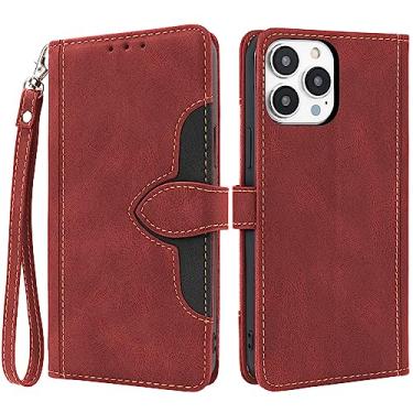 Imagem de SharkProten Capa para Xiaomi 14 Ultra com proteção RFID capa flip de couro PU capa carteira com fecho magnético suporte slot para cartão capa de telefone com cordão vermelho