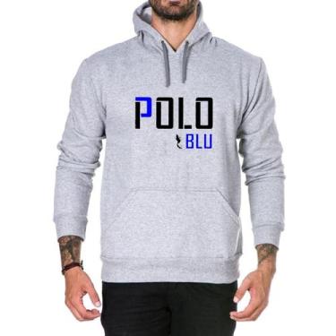 Imagem de Moletom Hoodie Polo Blu Agasalho com Capuz e Bolso Inverno - GP, Cinza