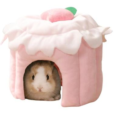 Imagem de Copfeu Esconderijo Para Porquinhos-Da-Índia, Túnel Em Formato De Bolo, Acessórios Gaiolas Coelhos, Porcos, Hamsters, Chinchilas, Furões E Outros Pequenos Animais Estimação (Rosa, G)