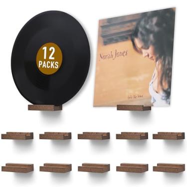 Imagem de NIUBEST Prateleira de madeira para discos de vinil, suporte de parede pequeno, prateleira de exibição de disco de vinil, suporte de exibição de álbum de disco para LP, CD, armazenamento de arte de