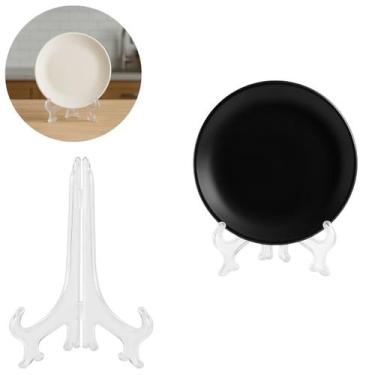 Imagem de Suporte Decorativo Dobrável Transparente Para Prato 13cm - Fx