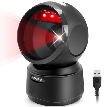 Imagem de Leitor Codigo de Barras, Leitor de Codigo de Barras 1D、2D、QR com Fio USB, Leitor de Codigo de Barra, Scanner Automático Omnidirecional de Código de Barras de Mesa