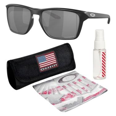 Imagem de Oakley OO9448 SYLAS Armação Preta Fosca – Lentes Polares Pretas Prizm, Óculos de Sol Retângulo Polarizado com Kit Oficial de Óculos
