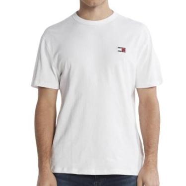 Imagem de Camiseta Tommy Jeans Logo Bandeira Bordado Branca-Masculino