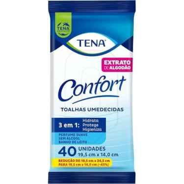 Imagem de Tena Confort, Toalha Umedecida para Banho de Leito Compacta, 40 unidades
