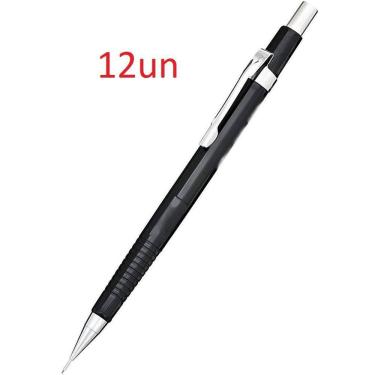 Imagem de Kit 12Un Lapiseira 0.5 Mm Ponta Fina Técnica Metal