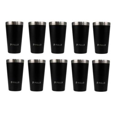Imagem de Kit com 10 Copos Térmicos Pullo Fun 480ML Preto, PRETO