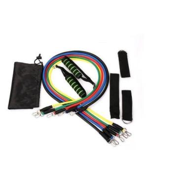 Imagem de Kit Tubing Elástico 11 Itens Treinamento Funcional Pilates - MINYMIX