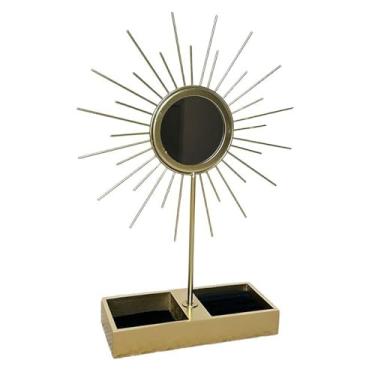 Imagem de Colaxi Suporte para joias, organizador e porta-joias para mulheres e meninas, torre de espelho com espelho caixa de armazenamento para pulseiras