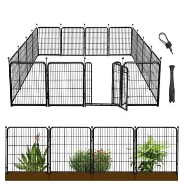 Imagem de Getlay Decorative Garden Fence with Gate 36 in(H)×32 Ft(L) 14 Panels, Heavy Duty Iron Animal Barrier Fence for Yard,Suitable for Indoor Pet Fence Or Outdoor Dog Fencing, Garden Border Fence