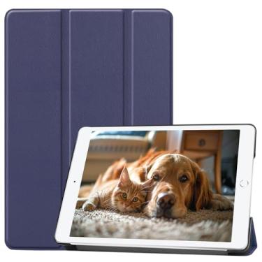 Imagem de Capa fina híbrida para iPad 9ª/8ª/7ª geração 10,2 polegadas versão 2021/2020/2019, capa protetora à prova de choque, capa protetora para iPad 9/8/7 10,2, com parte traseira de TPU macio (azul escuro