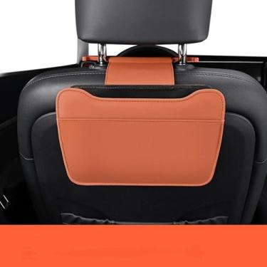 Imagem de AOWIS Caixote do lixo de couro de carro para apoio de cabeça, cesto de lixo para pendurar, organizador dobrável à prova d'água para carro, acessórios internos multiuso para acampamento SUV caminhão RV