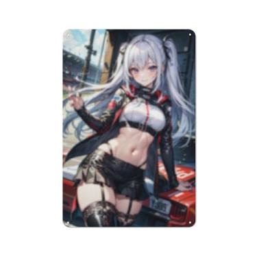 Imagem de Hot Sexy Anime Girl Poster Art Poster Tin Sign Vintage Wall Art Decoration Poster 20.3x30.5 cm, AH108