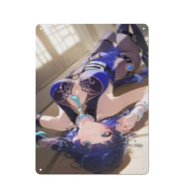 Imagem de Anime Sexy Bikini Hot Girl Pinup Girl Metal Tin Sign Wall Art Poster Decor for Home Bar Club Bedroom Bathroom Man Cave Otaku 30,5 x 40,6 cm, AF247
