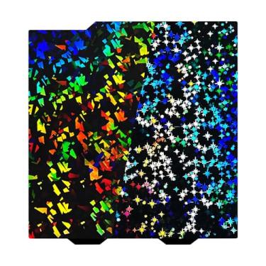Imagem de Ideaformer Smooth PEF PEY Build Plate para Bambu Lab A1 Mini, Galaxy PEY+Rainbow Confetti PEF Spring Steel Plate Folha flexível dupla face para impressora 3D Bambu (sem placa de superfície magnética)