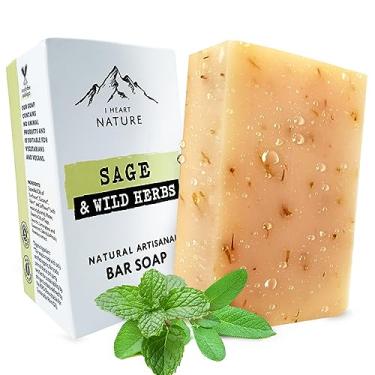 Imagem de Sabonete iHeart Fresh Sage and Wild Herb - Espuma hidratante cremosa de longa duração - sabonete líquido para rosto e corpo para homens e mulheres - Grande 170 g