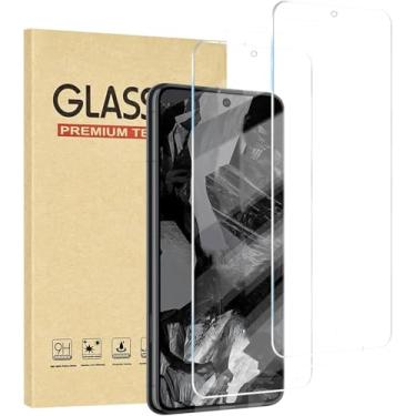 Imagem de YQMSSP Pacote com 2 protetores de tela para Google Pixel 8A, vidro temperado para Pixel 8A, dureza 9H, instalação automática, resistente a arranhões, sem bolhas, 15,5 cm - transparente