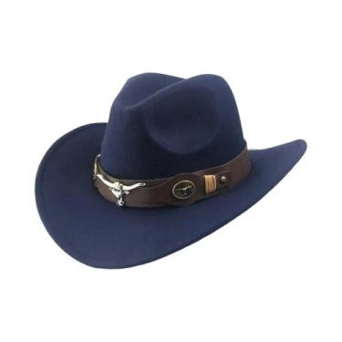 Imagem de Chapéu De Cowboy Retrô Estilo Casual Quente Masculino Feminino De Lã F