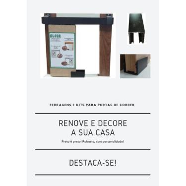 Imagem de Kit Sobrepor - Ferragens de 160cm para Porta de Correr até 80cm - AL-F