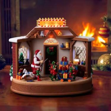 Imagem de Enfeite Musical Dois Lados De Natal Oficina Casa Papai Noel